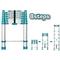 Лестница телескопическая алюминиевая 2580 мм TOTAL THLAD08081
