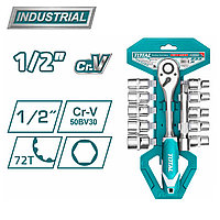 Вороток 1/2 " с набором головок TOTAL THT141121 (12 предметов)