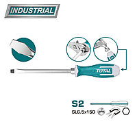 Отвертка шлицевая SL6,5 150 мм ударная TOTAL THGS61506