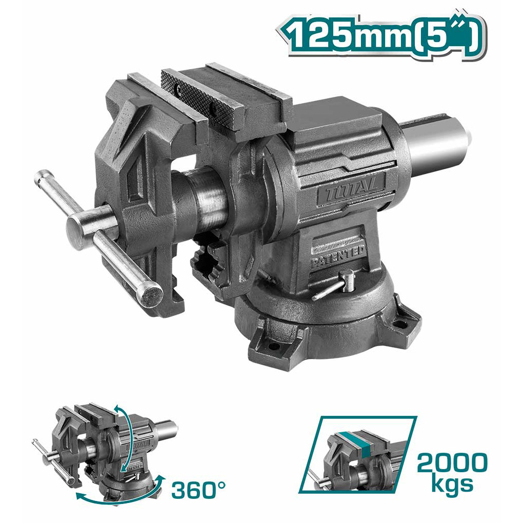 Тиски слесарные с наковальней 125 мм 5 " TOTAL THTMF6156 - фото 2 - id-p188306819