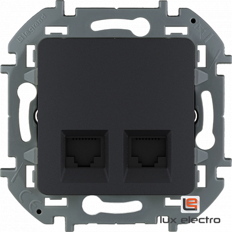 Двойная розетка RJ 45 категория 5 UTP - Legrand INSPIRIA - антрацит