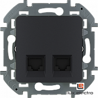 Двойная розетка RJ 45 категория 5 UTP - Legrand INSPIRIA - антрацит