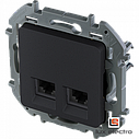 Двойная розетка RJ 45 категория 5 UTP - Legrand INSPIRIA - антрацит, фото 5