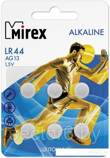 Батарейка Mirex LR44 (AG13) блистер 6 шт. 23702-LR44-E6 - фото 1 - id-p197127294