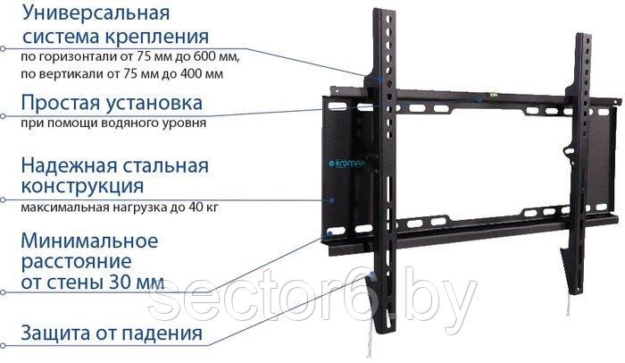 Кронштейн Kromax IDEAL-101 (черный) - фото 2 - id-p197127310