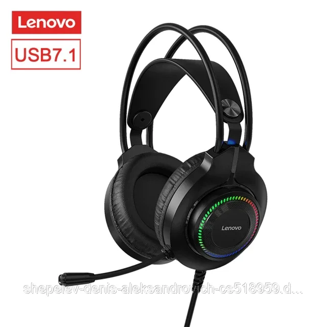 Игровая стерео-гарнитура Lenovo G20 с микрофоном, цветная подсветка