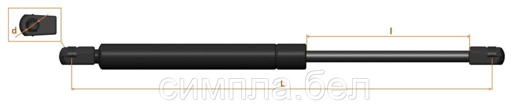 Газовые упоры для багажника Лада моделей ВАЗ 2111, 1119 (Kalina), 2192 (Kalina I - фото 2 - id-p197133710