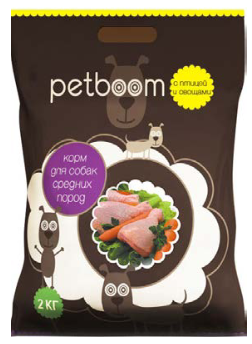 PetBoom, сухой корм для взрослых собак средних пород, с птицей и овощами, 2 кг - фото 1 - id-p197133748