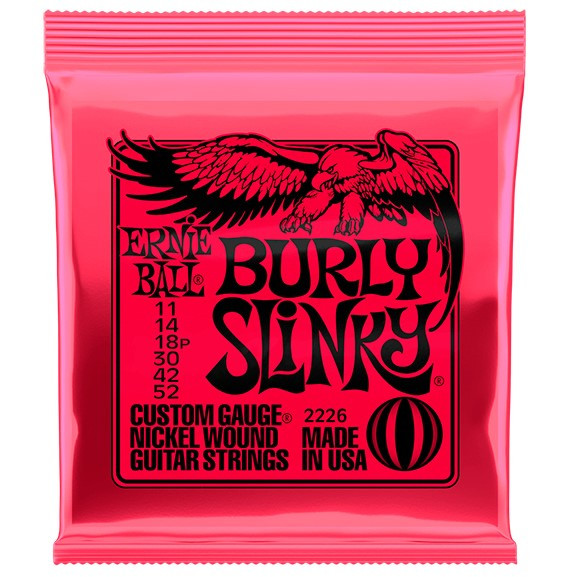 Ernie Ball P02226 Burly Slinky Комплект струн для электрогитары, никелированные, 11-52