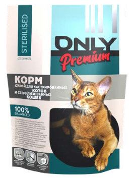 ONLY Premium, сухой корм для кастрированых котов и стерилизованных кошек, 0.4 кг - фото 1 - id-p197133794