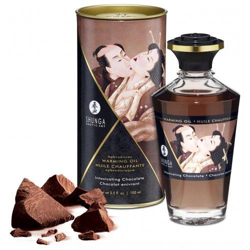 Разогревающее массажное масло Shunga Intoxicating Chocolate c ароматом шоколада 100 мл - фото 1 - id-p197134693
