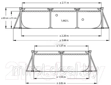 Каркасный бассейн Intex Rectangular Frame / 58983/28270 - фото 3 - id-p197140987