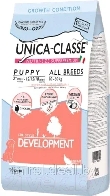 Корм для собак Unica Classe для щенков средних и крупных пород курица