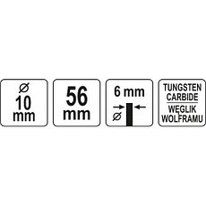 Шарошка металлическая цилиндрическая с закругленным кончиком 10х56мм PREMIUM для обработки металла YT-61723, фото 3