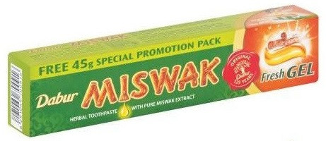 Зубная паста Дабур Мисвак Гель, Dabur Miswak, 90 + 45 г
