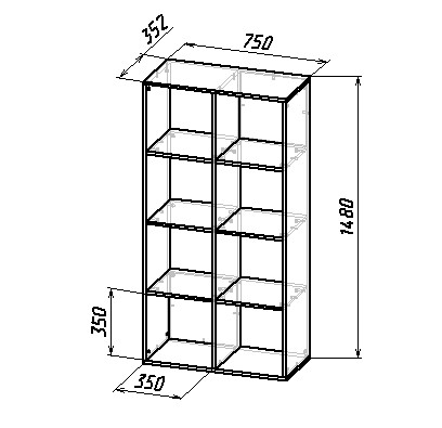 Стеллаж Мебель-класс Куб-2 (Белый) - фото 7 - id-p197171644