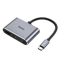 Адаптер Hoco HB29 Type-C в HDTV+VGA цвет: металлик