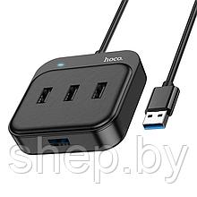 Адаптер Hoco HB31 USB - Xaб на 4 USB 3.0 цвет: черный