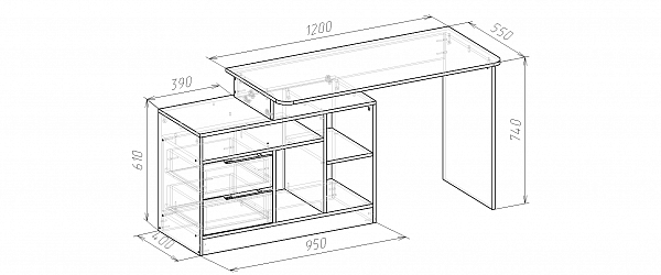 Стол компьютерный Мебель-класс Имидж-3 (Белый/Дуб Сонома) - фото 4 - id-p197171700