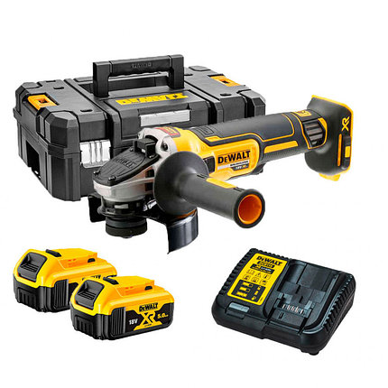 Угловая шлифмашина аккумуляторная бесщеточная DeWalt DCG405P2 (2 АКБ 5 А/ч, кейс T-Stak), фото 2