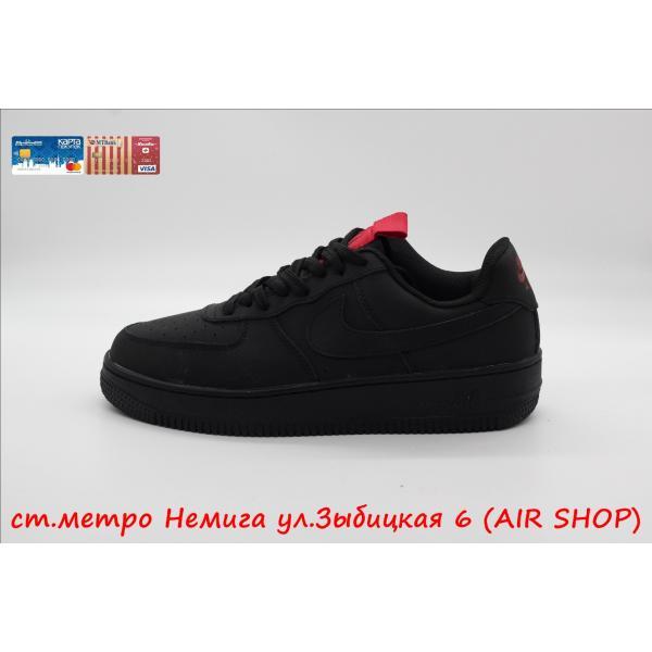 Nike Air Force All Black\Red