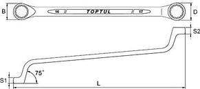 Ключ накидной 34х36мм 75гр. TOPTUL AAEI3436, фото 2