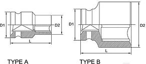 Головка ударная 3/4" 46мм 6- гранная TOPTUL KABA2446, фото 2