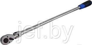 Трещотка реверсивная удлиненная шарнирная с резиновой ручкой 1/4" L-300м 72 зуба FORSAGE F-802218L