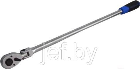 Трещотка реверсивная удлиненная шарнирная с резиновой ручкой 1/4" L-300м 72 зуба FORSAGE F-802218L - фото 1 - id-p192455468