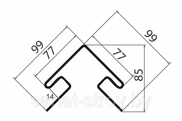 Угол наружный Grand Line Standart салатовый (3,0м) - фото 2 - id-p197203761