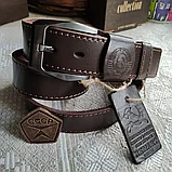 Кожаный ремень 4см BUFFALO BELTS СССР коричневый прошитый, фото 7