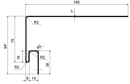 Планка околооконная 3,05  Grand Line Акрил (АСА) Графит, фото 2