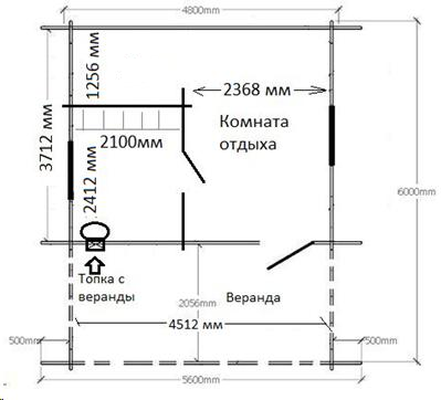 Баня "Нарочь" 4,8 х 6 м из профилированного бруса, толщиной 44 мм (базовая комплектация) - фото 2 - id-p191972739