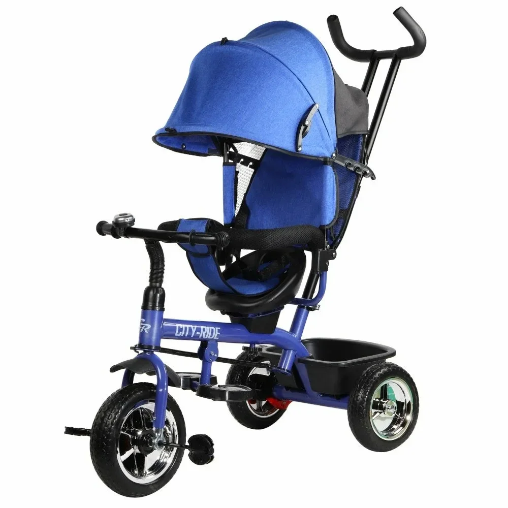 Детский трехколесный велосипед с поворотным сидением City Ride Compact, арт. 01DBL синий