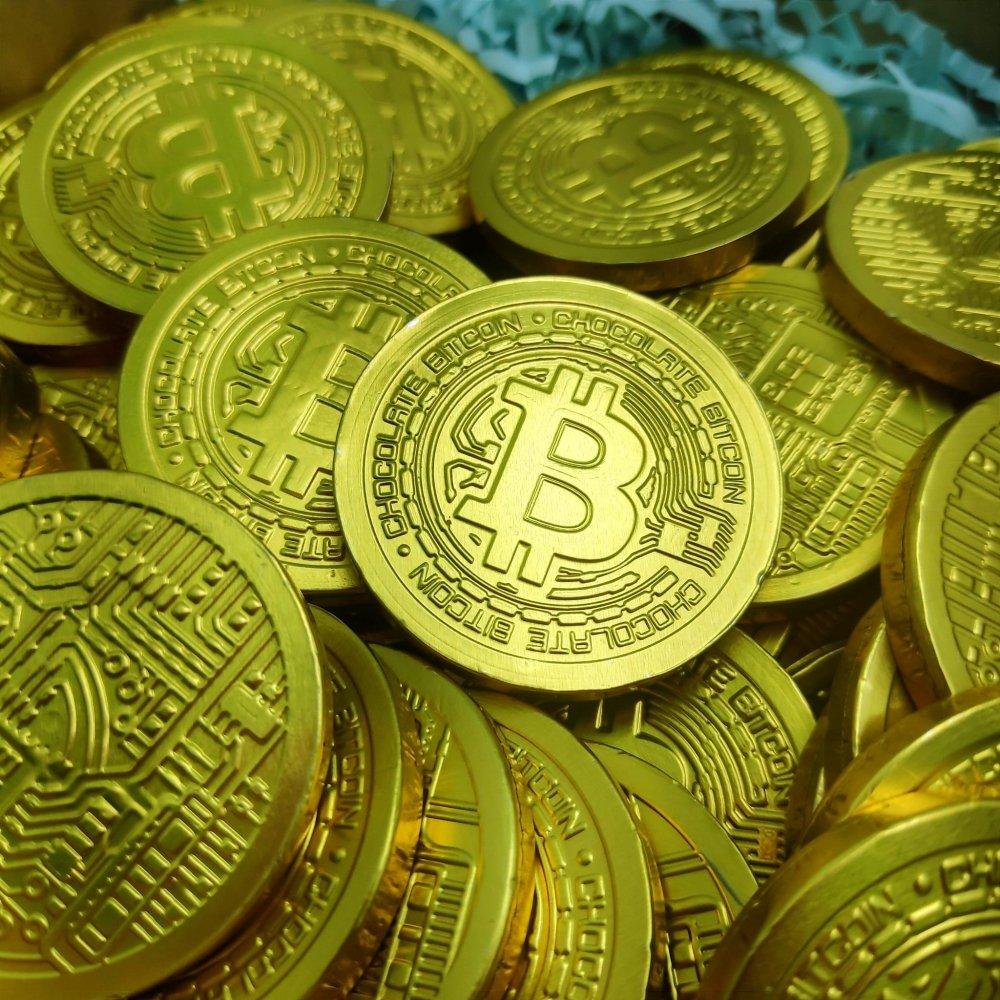 Золотые шоколадные монеты «Bitcoin», набор 20 монеток (Россия) - фото 2 - id-p196949870