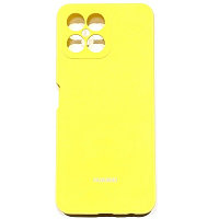 Силиконовый чехол Silicone Case с закрытым низом и защитой камеры желтый для Honor X6