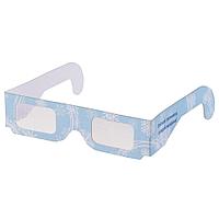 Новогодние 3D очки «Снежинки» (в развернутом виде: 40х3,7 см; в сложенном виде: 14,5х3,7 см, голубой, Ш1 -