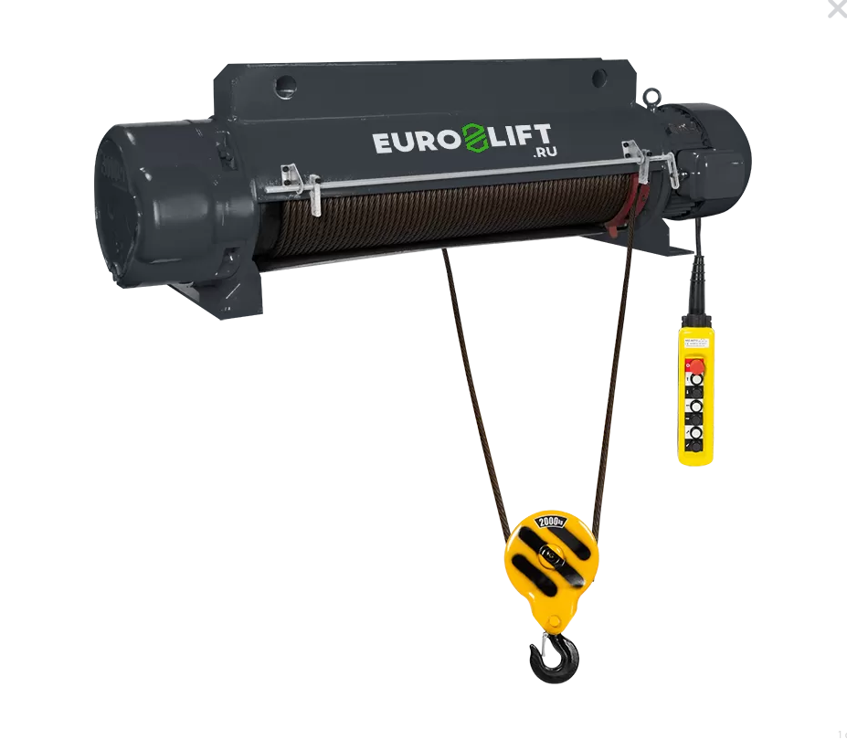 Таль электрическая стационарная Euro-lift CD1 г/п 5тн, в/п 24м - фото 2 - id-p197250501