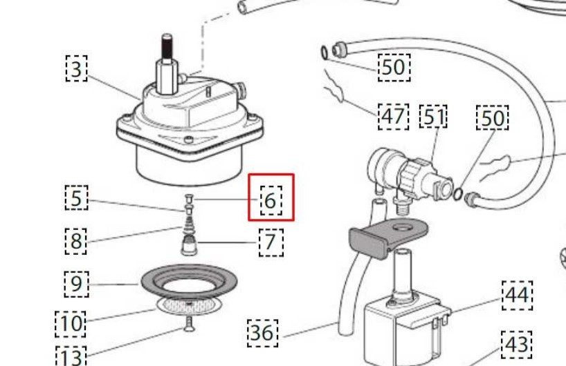 Грибок клапана поршня термоблока для кофеварки Delonghi 5332148400 - фото 2 - id-p196347453