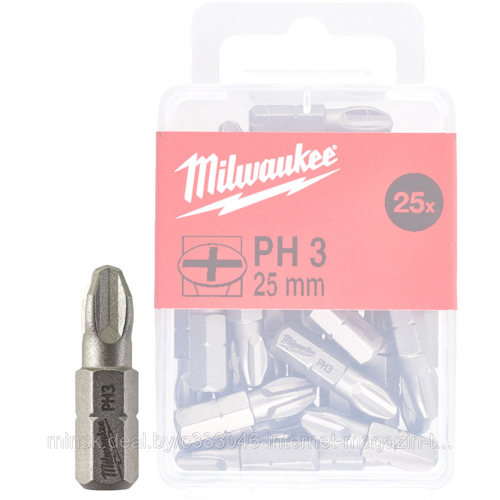 Бита крестообразная PH3 25 мм (25 шт) Milwaukee (4932399588)