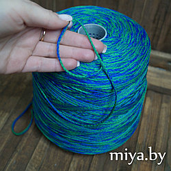 Шнурок BilgaOMG, 100% полиэфирный , 200 м 100г, цвет зеленый с синим