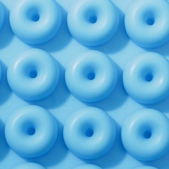 Форма для мармелада "Пончики", 21,5×20 см, 64 ячейки (d=2 см), цвет МИКС - фото 4 - id-p197133882