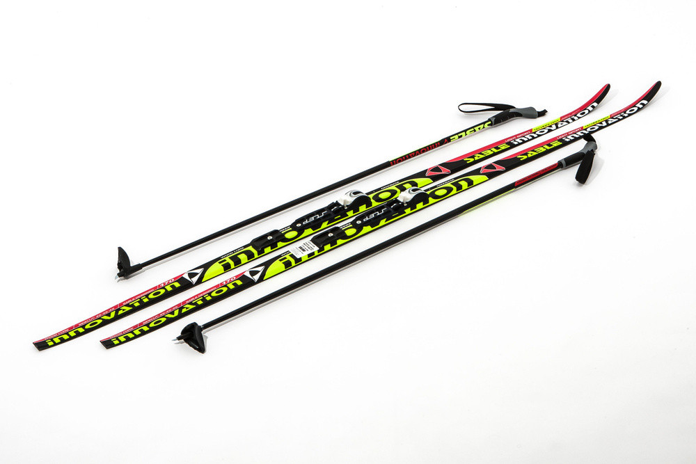 Лыжи STC с креплением NNN и палками (190 см)