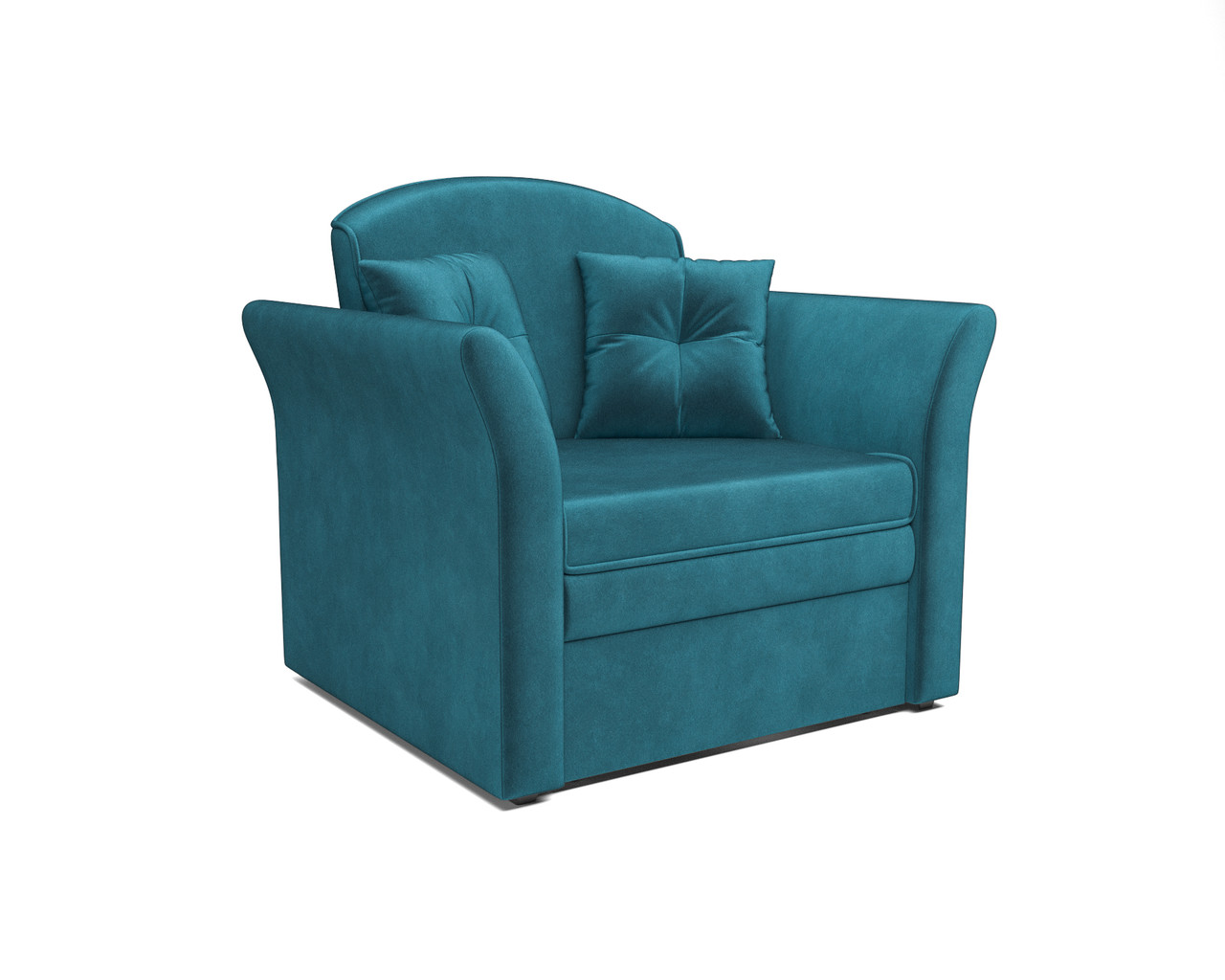 Кресло-кровать Малютка №2 Бархат сине-зеленый STAR VELVET 43 BLACK GREEN - фото 1 - id-p197275922