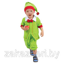Карнавальный костюм "Гномик зелёный" от 1,5-3-х лет, велюр, обхват головы 48-55 см