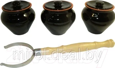 Набор горшочков для запекания Вятская керамика НБР ВК-1/3Ч - фото 1 - id-p197290236