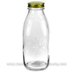 Бутылка стеклянная "Варенье" 1,1л h22,5см, диаметр горла - 4,5см, металлическая винтовая крышка с