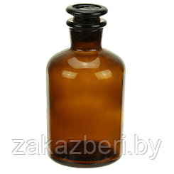 Бутылка для настоек стеклянная "Здоровье" 0,25л h14см, пробка-стекло, дымчатый (Китай)