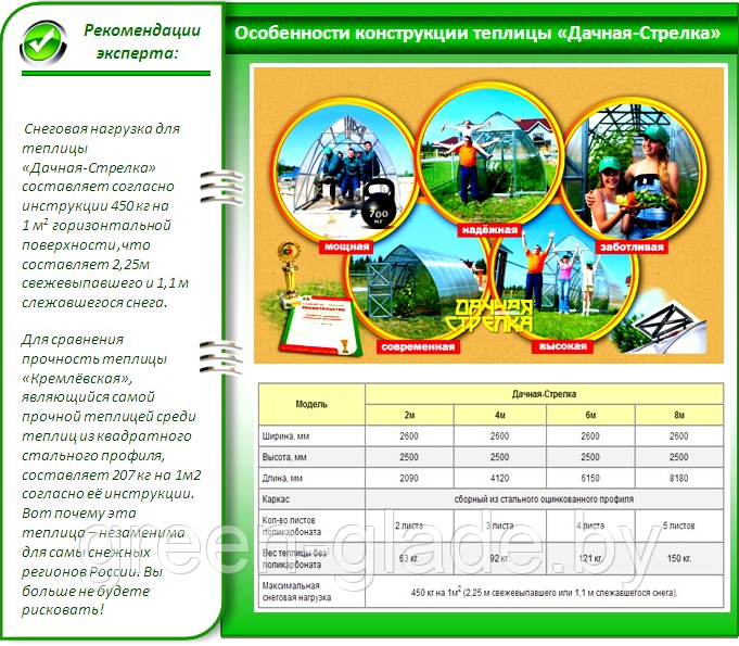 Теплица Дачная Стрелка Люкс 3 каркас 6м - фото 5 - id-p35787227