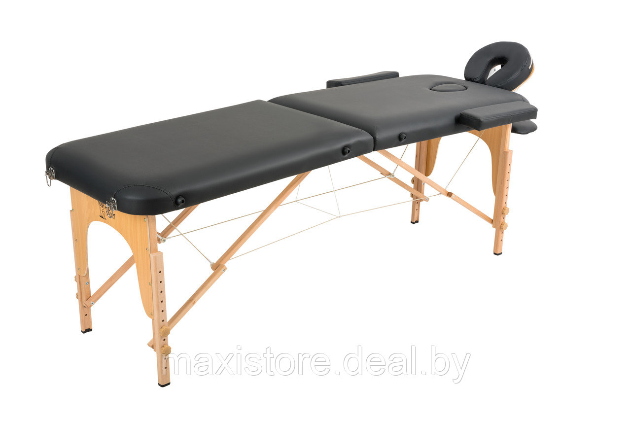 Массажный стол Atlas Sport складной 2-с деревянный 60 см (черный) - фото 1 - id-p163172801